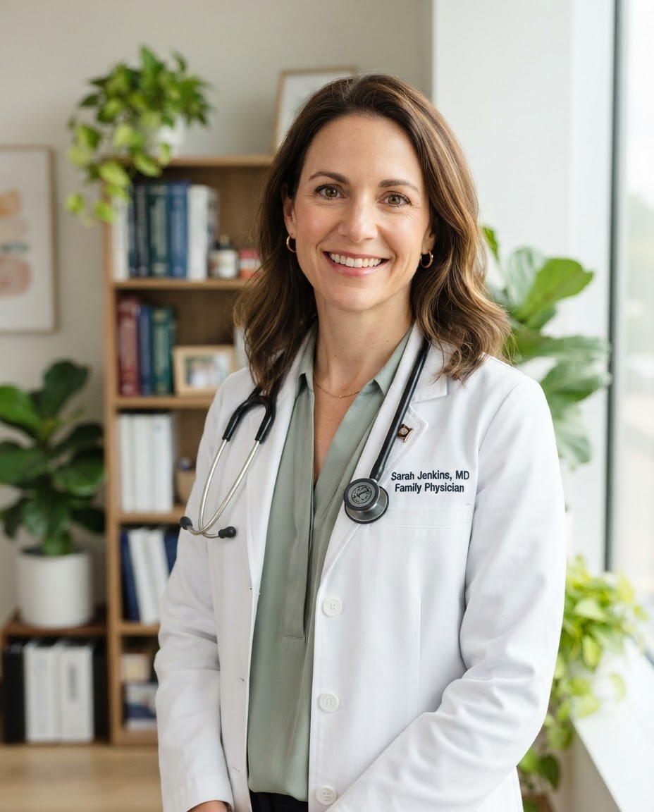 Dr. Elena Vance in her office at Harborview