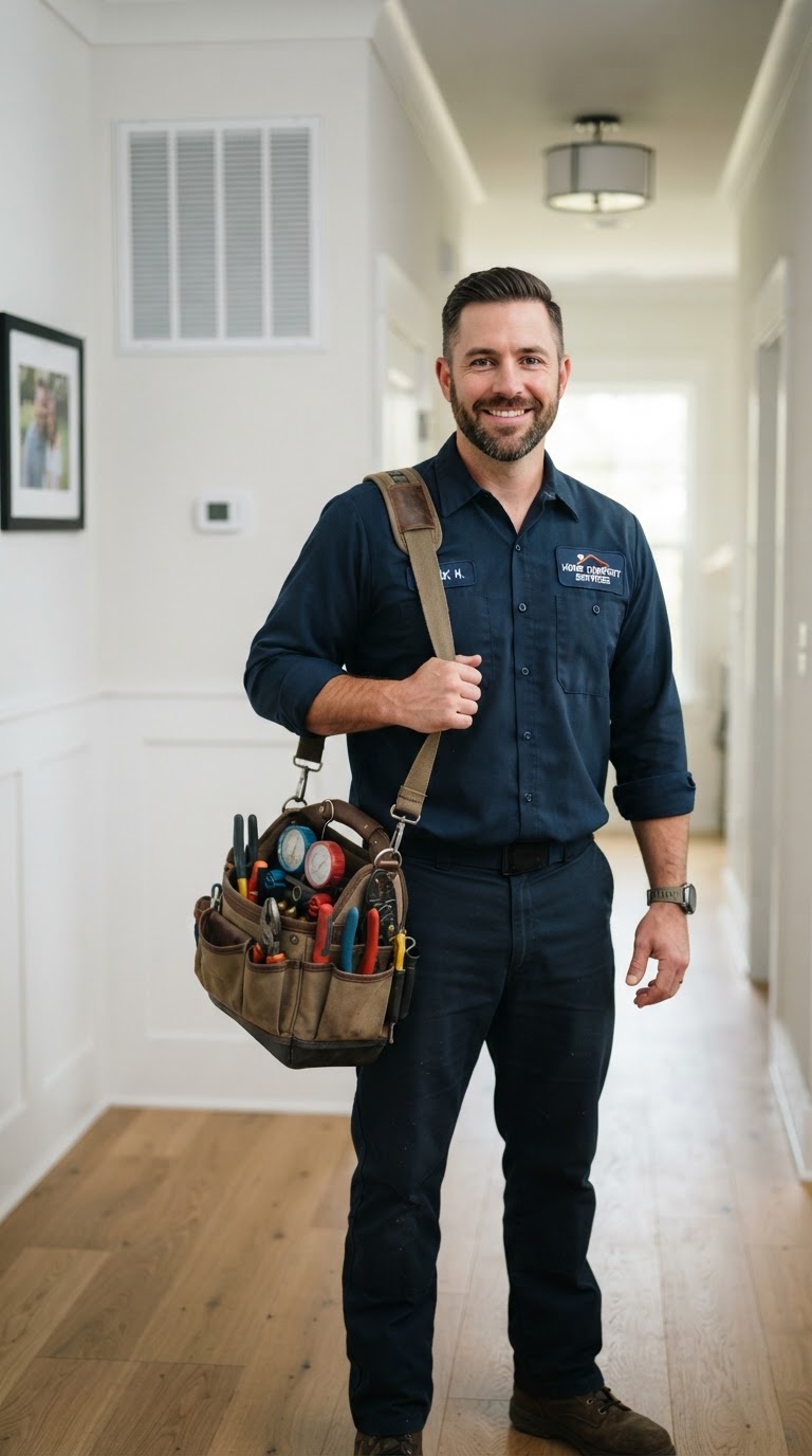 An HVAC technician at Willow Creek Heating & Air