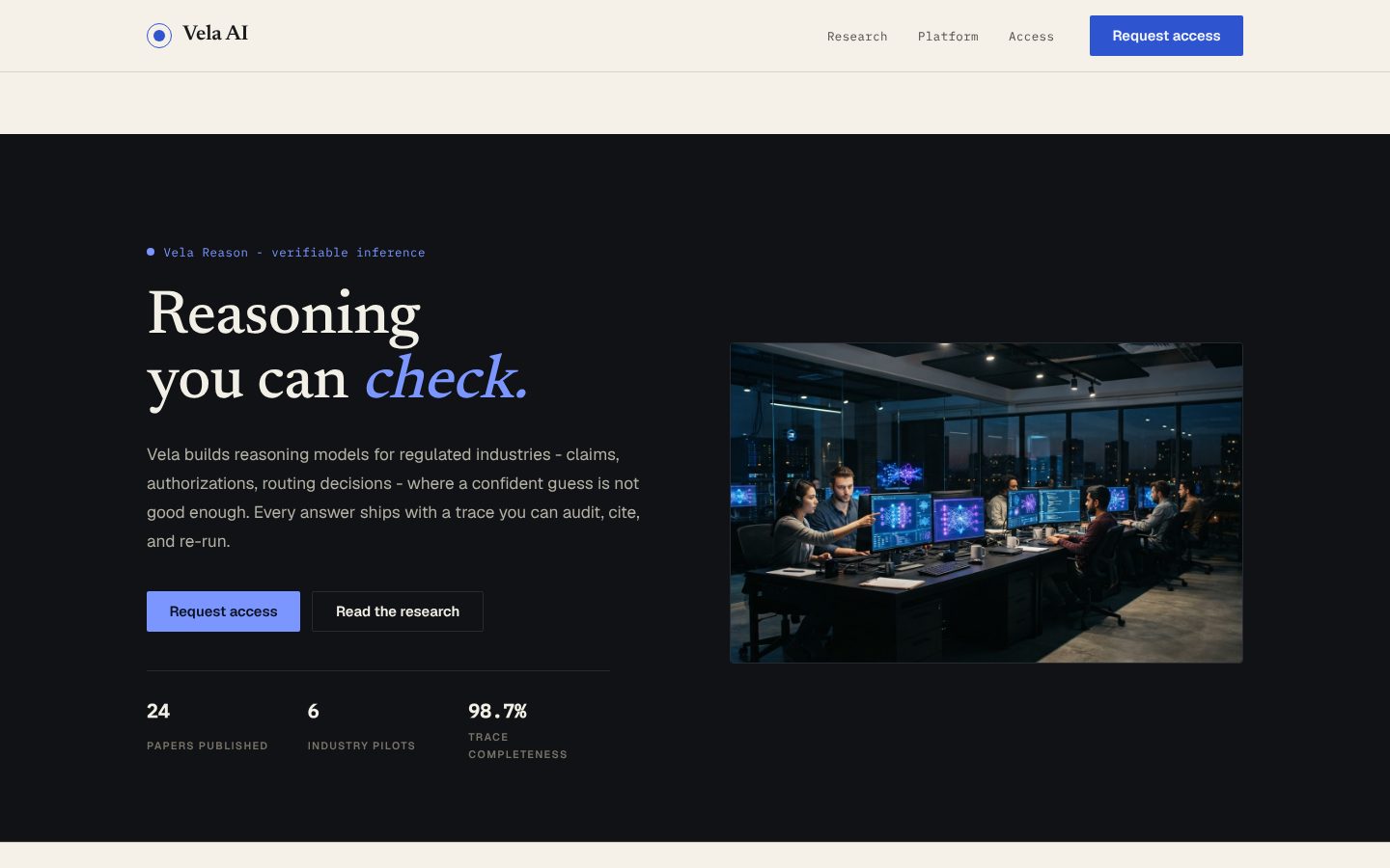 Preview of a ai company website