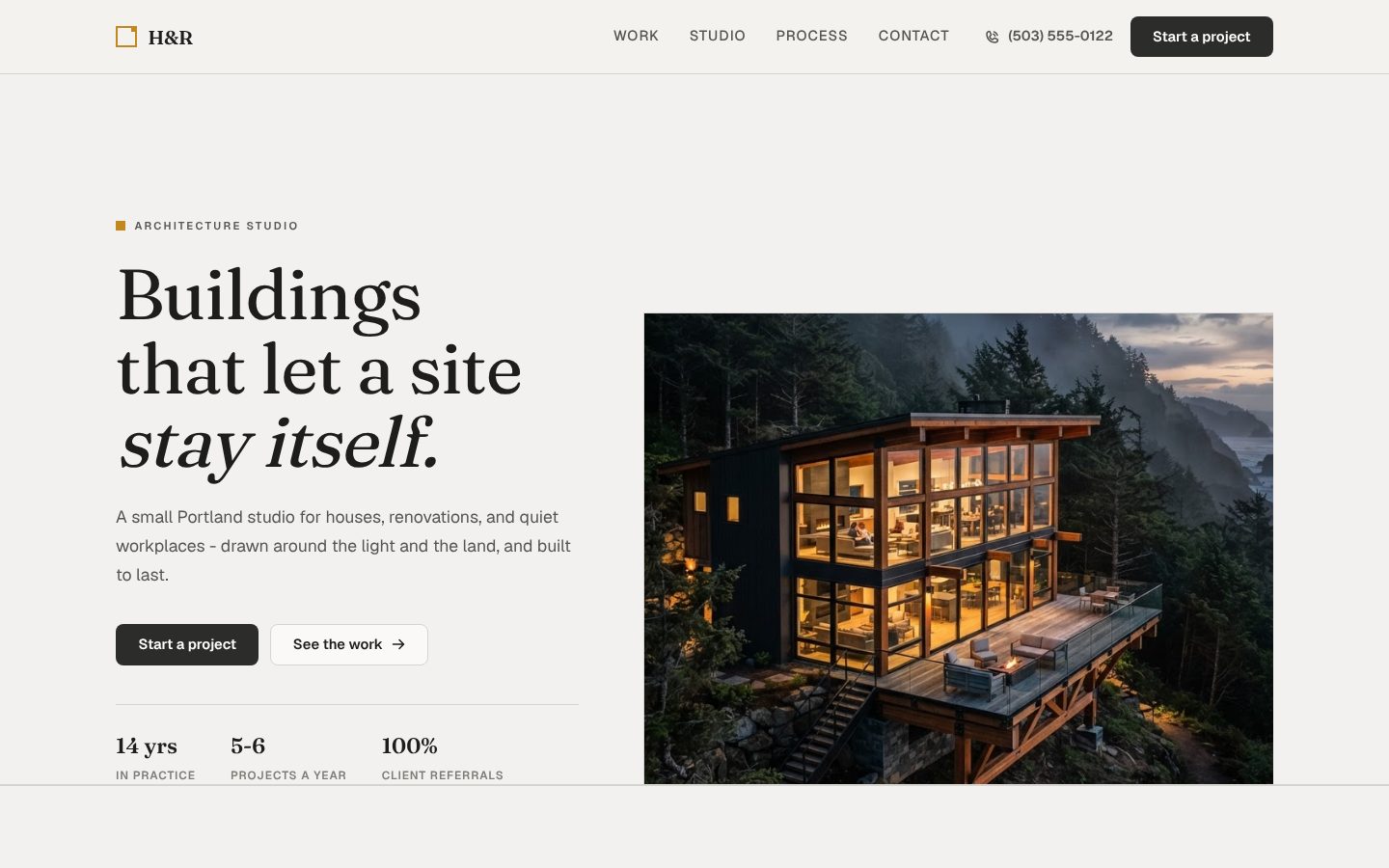 Preview of a architect website