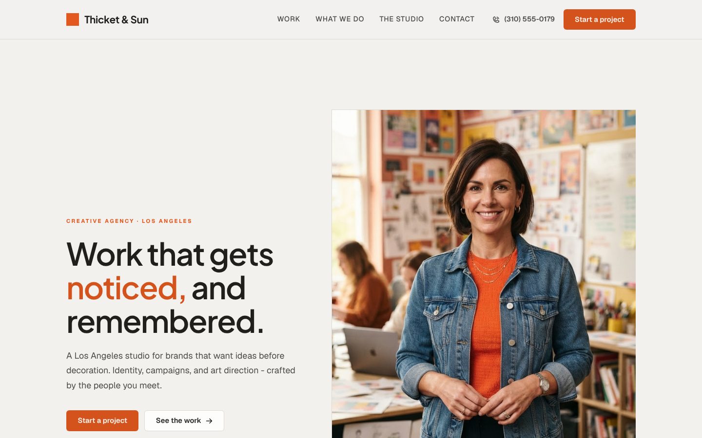 Preview of a creative agency website