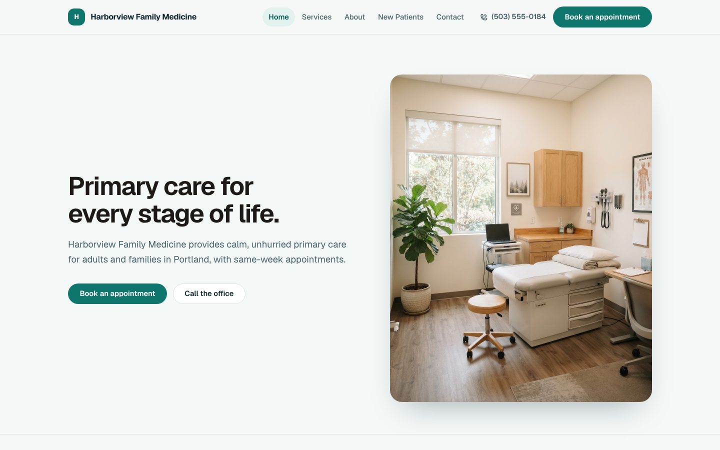 Preview of a doctor website