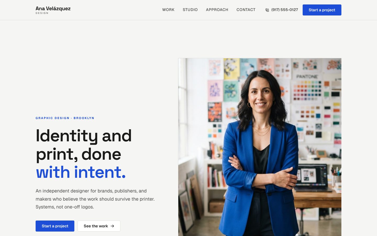 Preview of a graphic designer website