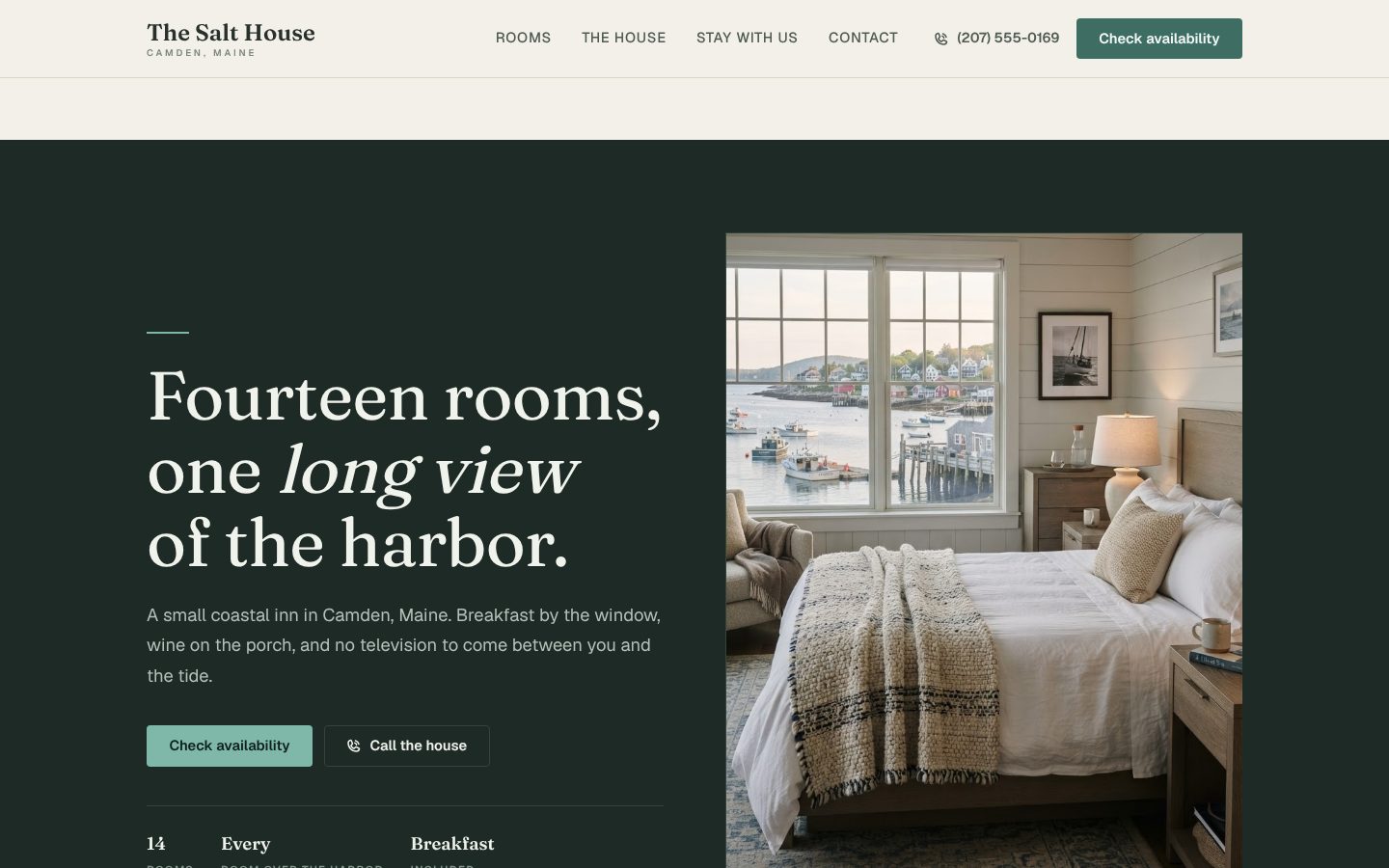 Preview of a hotel website