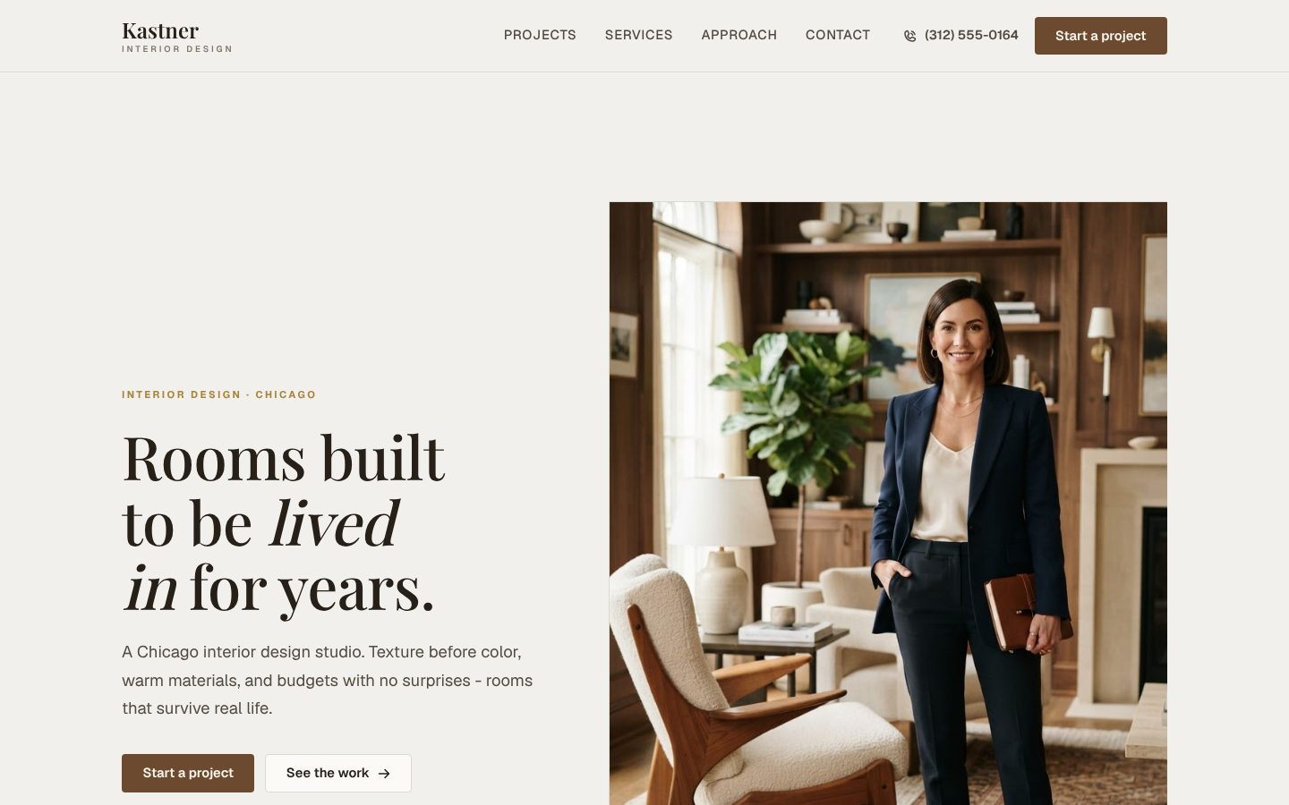 Preview of a interior designer website