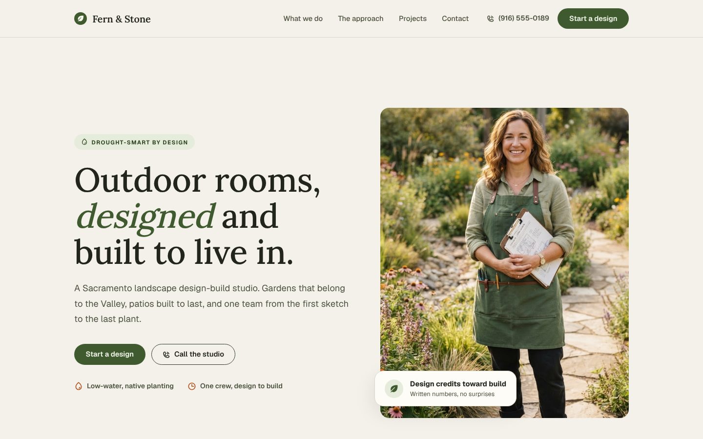 Preview of a landscaping website