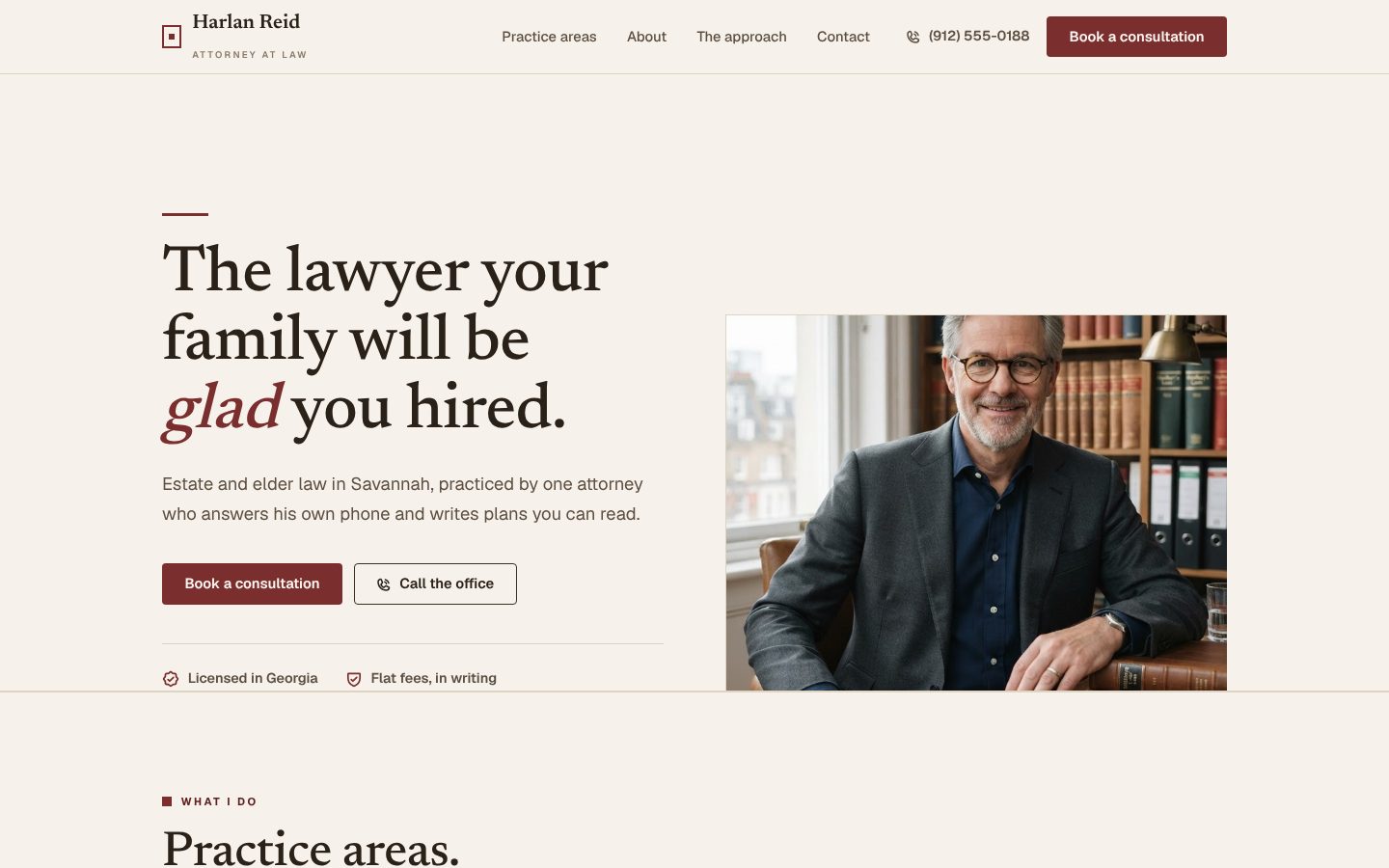 Preview of a lawyer website
