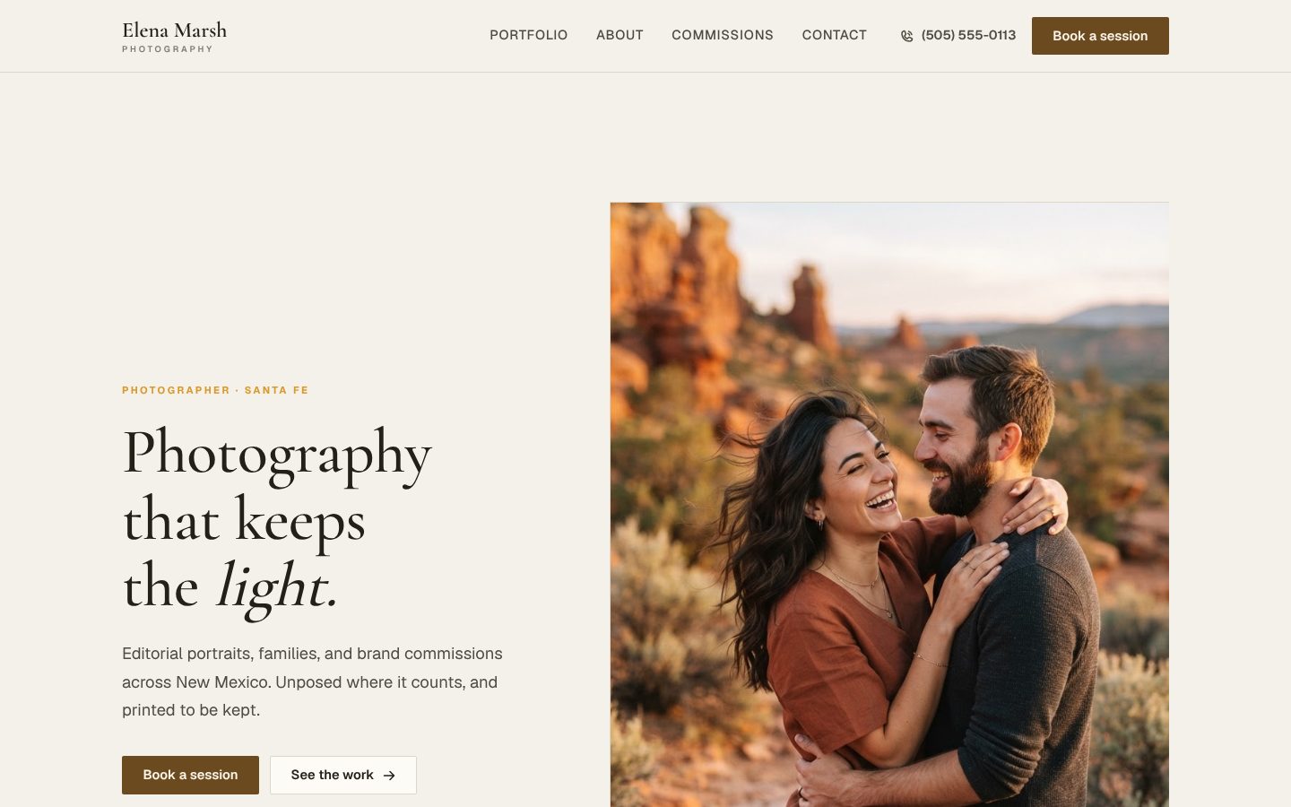 Preview of a photographer website