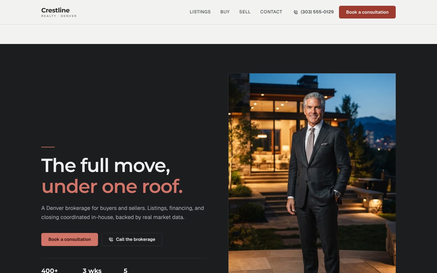 Preview of a real estate agency website