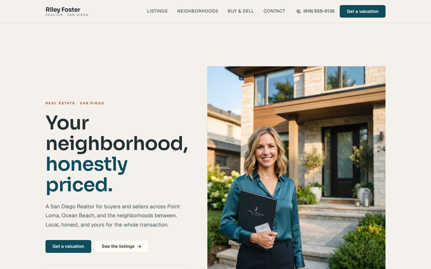 Preview of a real estate agent website