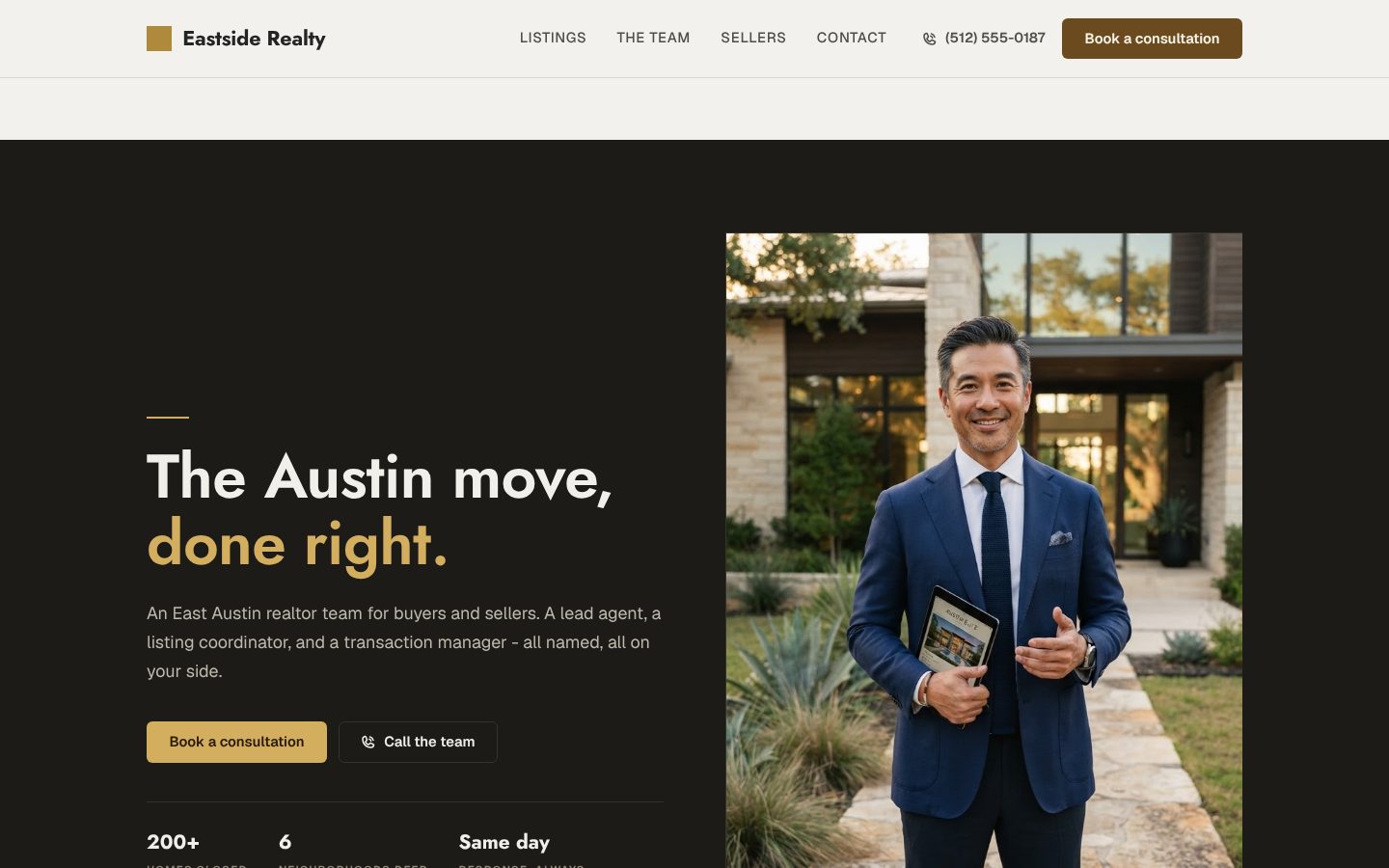 Preview of a realtor website