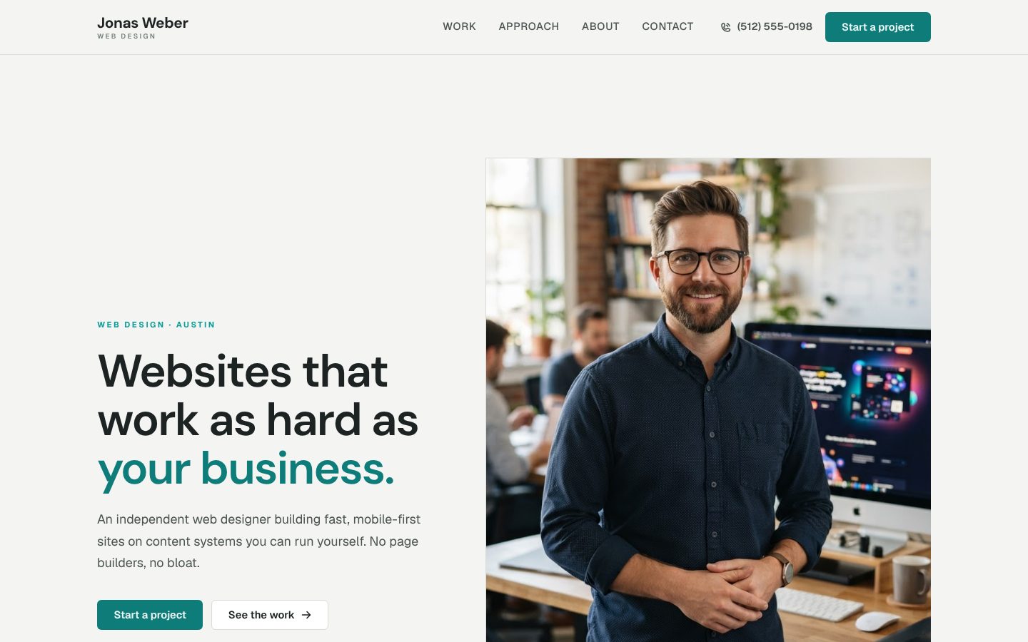 Preview of a web designer website