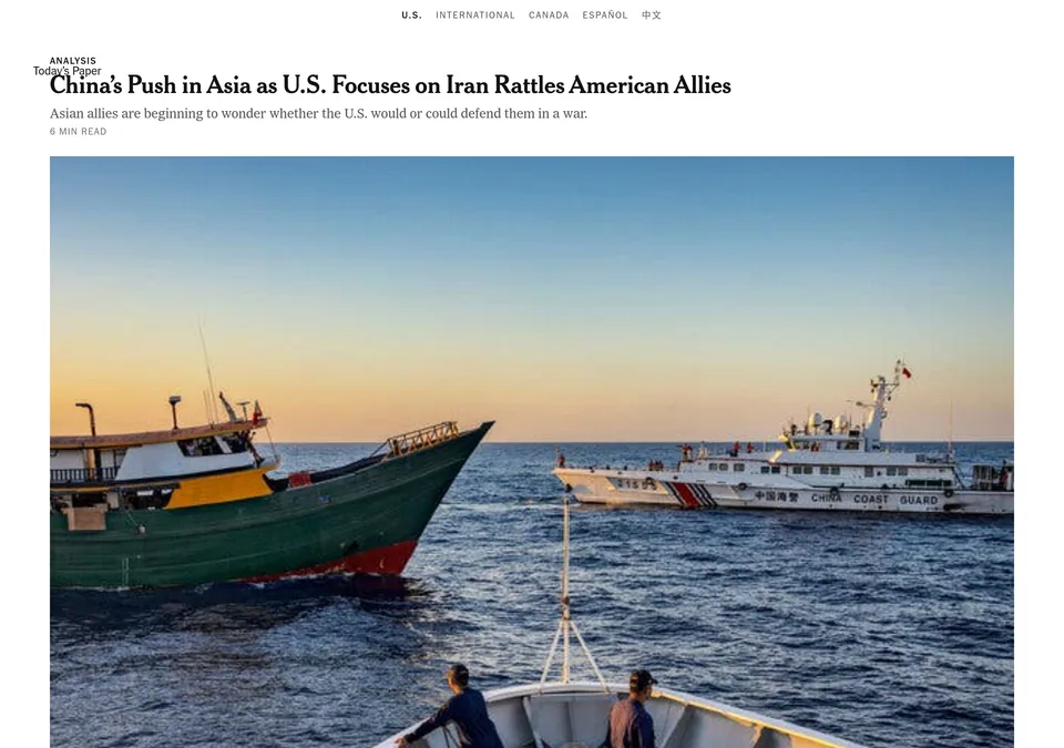 Screenshot of the The New York Times homepage